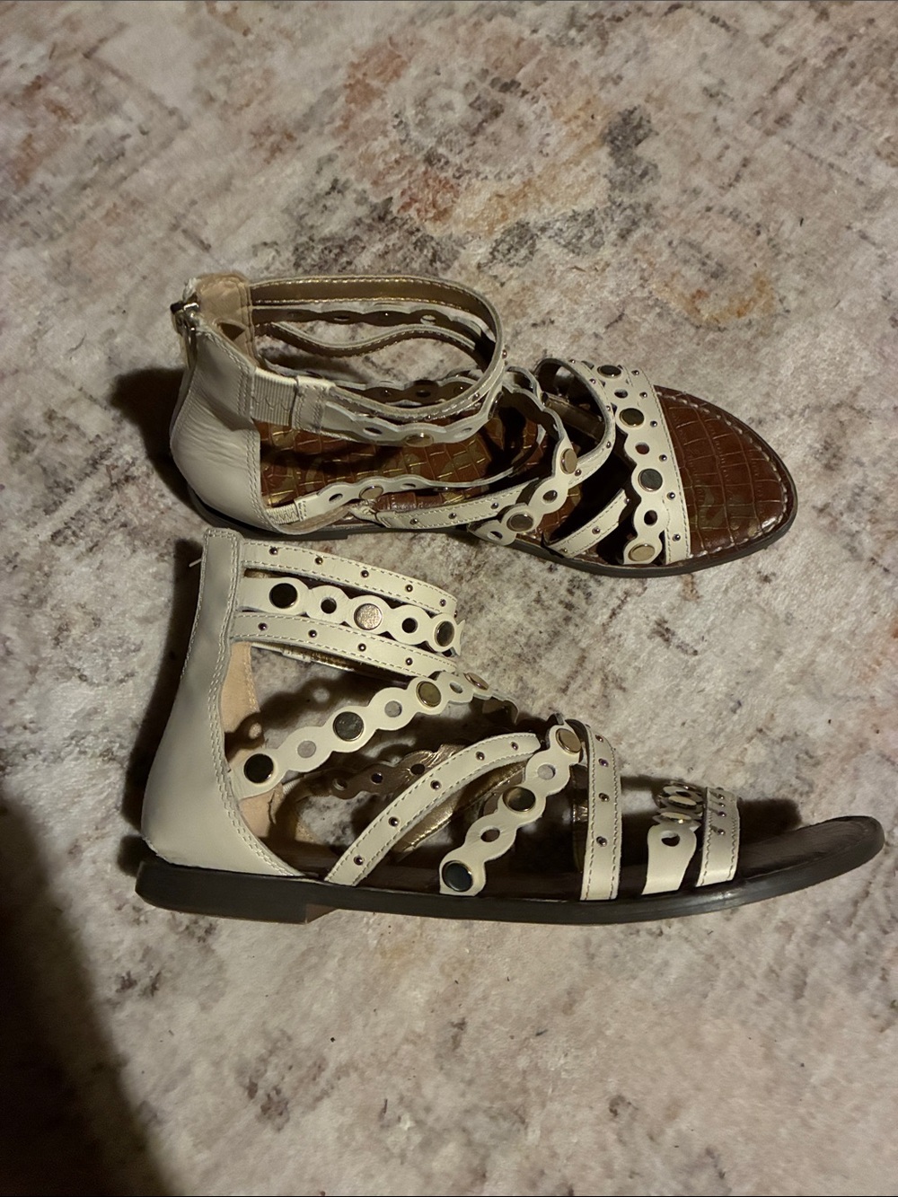 Sam Edelman Cream Cutout Gladiator Sandals